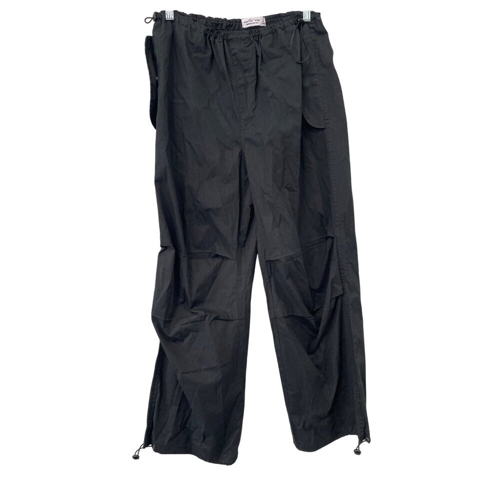 Vanilla Star Pants Size Large Pull On Black Drawstring Casual Comfort Streetwear
